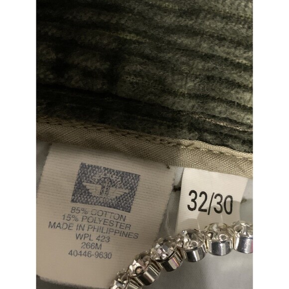 Docker's Pants Men's Corduroy Relaxed Cuffed Khakis - Olive Green - 30/30 - Picture 5 of 5